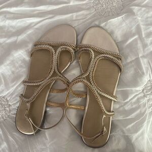 Stuart Weitzman Sandler with chain detailing. Size 7